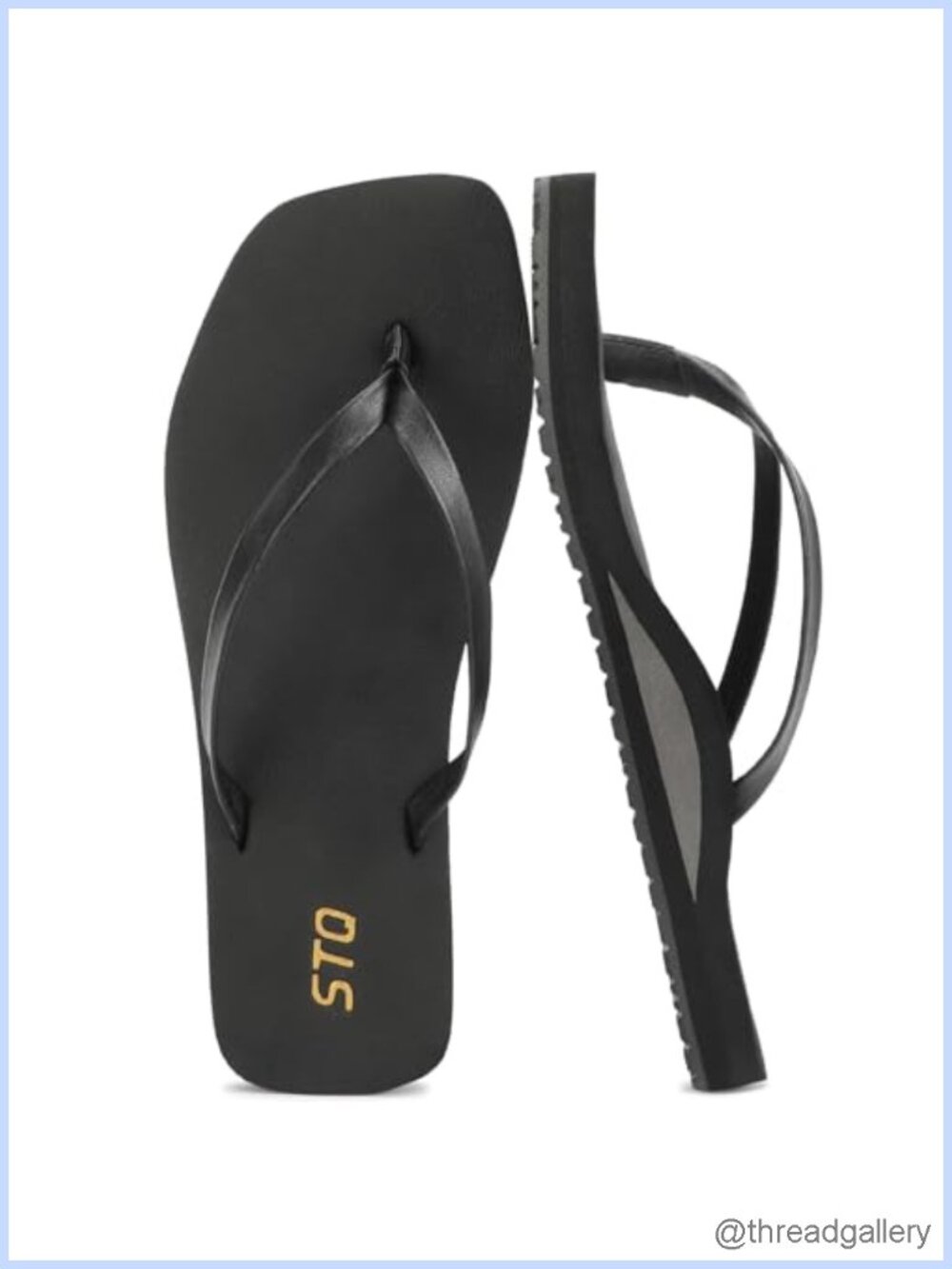 STQ Square Toe Flip Flops Yoga Mat Arch Support Non-Slip Sandals